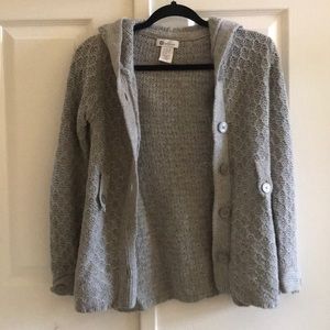 NWOT Vintage Grey Hooded Knit Cardigan